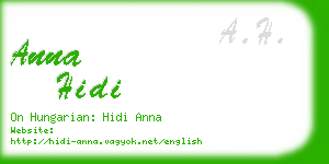 anna hidi business card